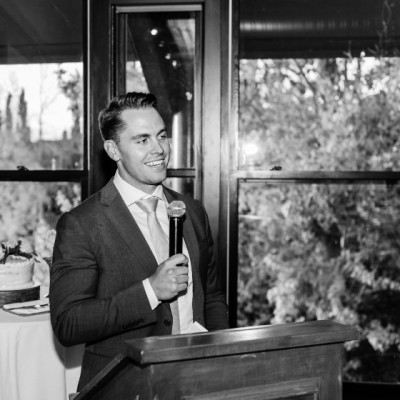 Mitch Johnstone with microphone